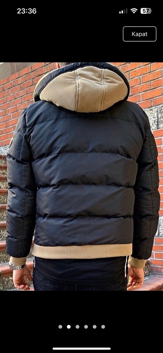 Siyah Şişme Erkek Mont - Görsel 2