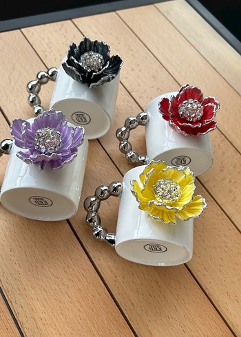 Mor Çiçekli Boncuklu kupa - Görsel 4