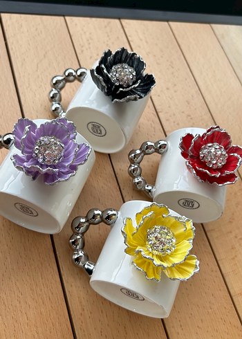 Mor Çiçekli Boncuklu kupa - Görsel 5