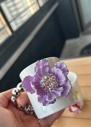 Mor Çiçekli Boncuklu kupa - Görsel 9