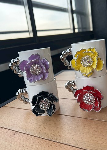 Mor Çiçekli Boncuklu kupa - Görsel 10