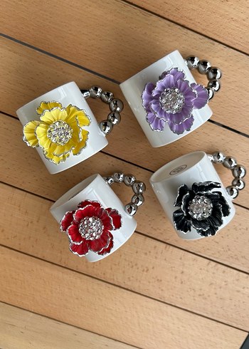 Mor Çiçekli Boncuklu kupa - Görsel 7