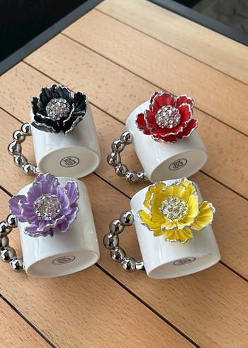 Mor Çiçekli Boncuklu kupa - Görsel 6