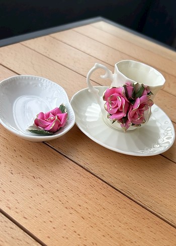 Porselen Gül Detaylı Fincan takımı - Görsel 20