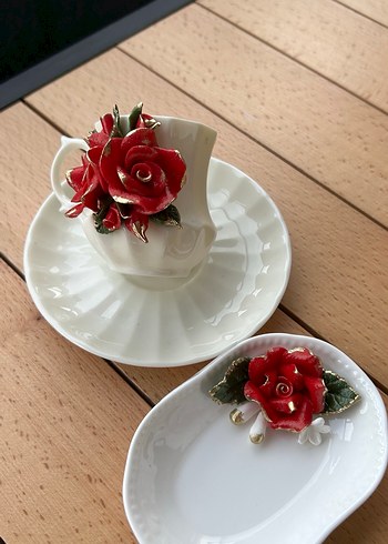 Porselen Gül Detaylı Fincan takımı - Görsel 15