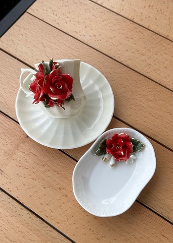 Porselen Gül Detaylı Fincan takımı - Görsel 17