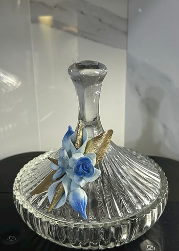 Mavi Detaylı Şeffaf Dekoratif şekerlik - Görsel 3