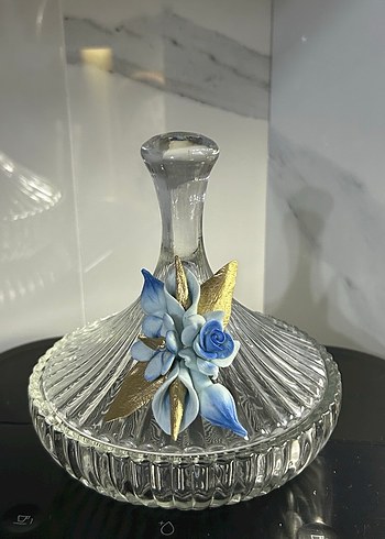 Mavi Detaylı Şeffaf Dekoratif şekerlik - Görsel 4