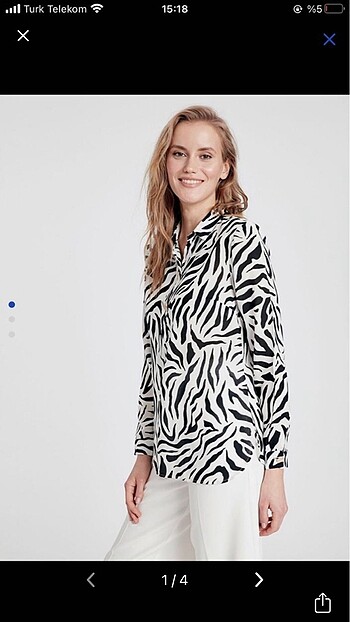 Zebra desenli gömlek