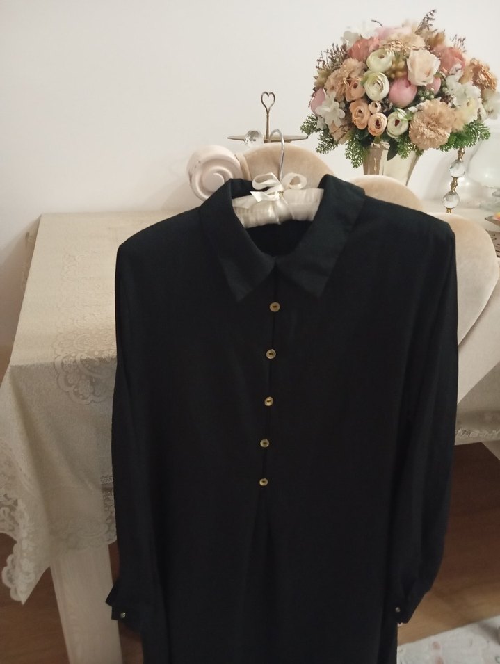 Siyah Uzun Hamile  içinde uygun Ofis tunik - Görsel 3