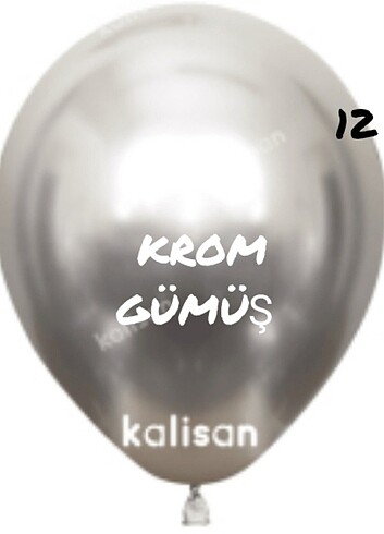  Beden Krom Balon 12 İNÇ STANDART BOY Krom mor Krom Gold Krom gümüş 