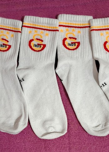 Galatasaray Nakışlı Beyaz Kısa Erkek Çorapları - Görsel 2