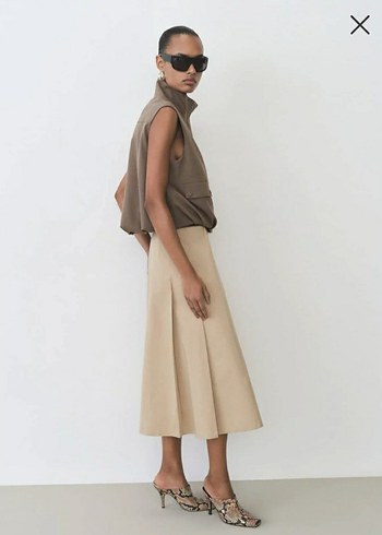 Mango Bej Kadın Uzun Etek - Görsel 2