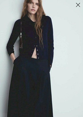 Siyah Midi Kadın Etek Mango - Görsel 3