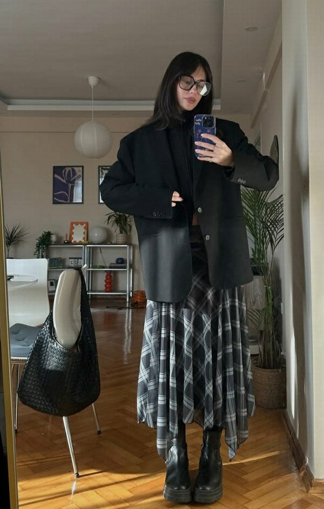 Siyah Kadın Oversize Blazer - Görsel 2