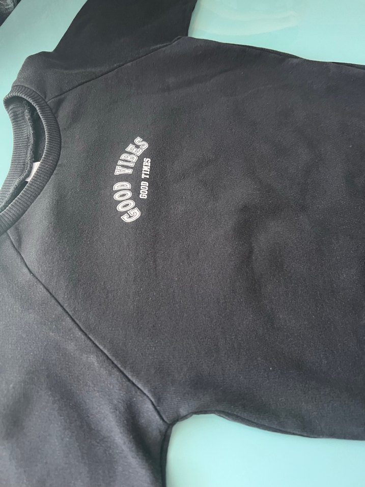 Siyah Baskılı Sweatshirt - Görsel 3