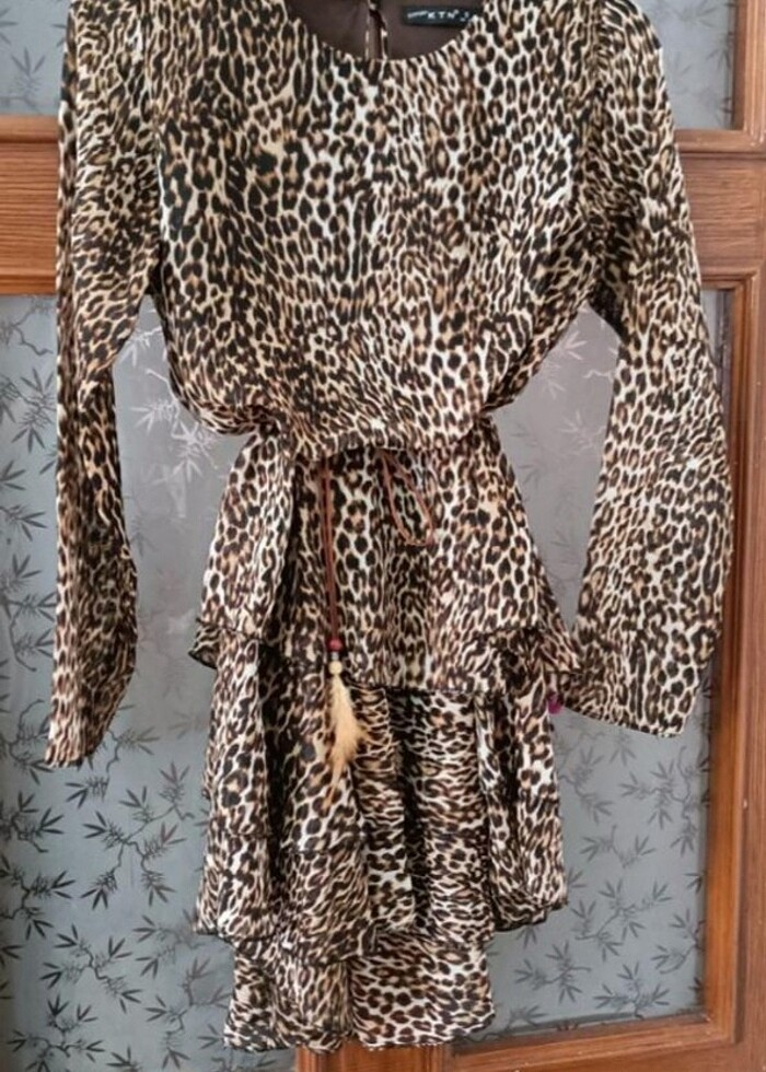 Leopar tunik / elbise - Görsel 4