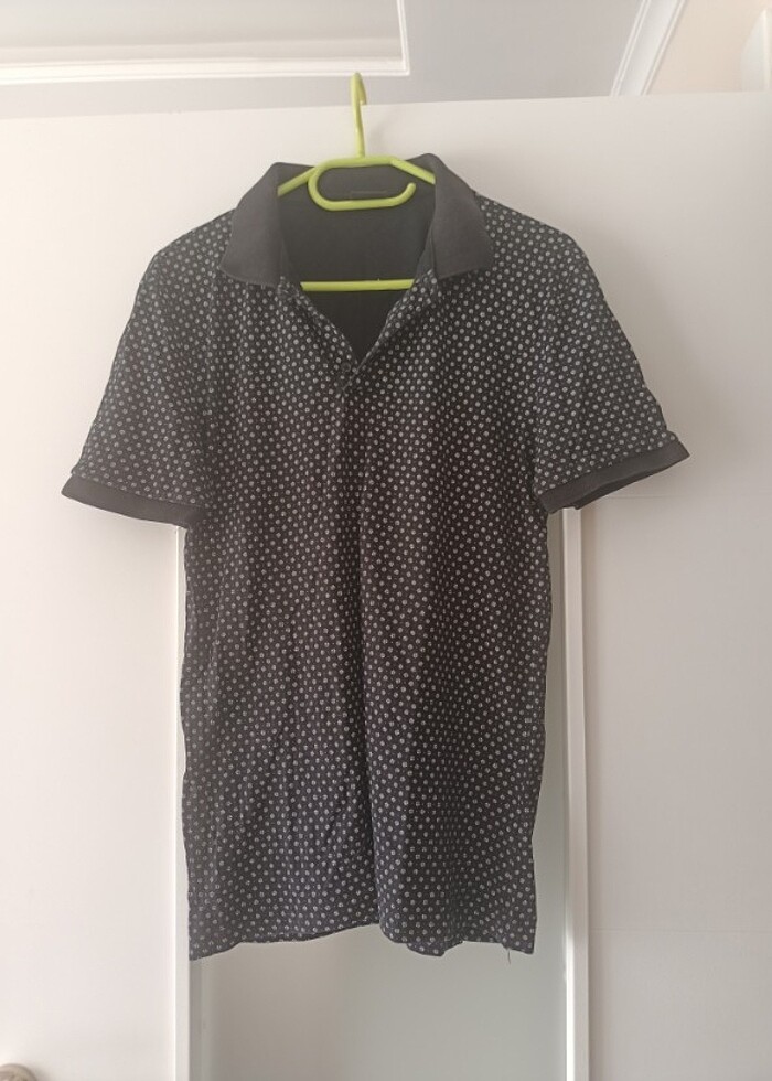 Polo yaka siyah tişört  - Görsel 2