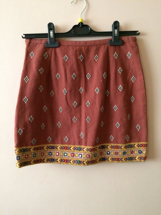 Mango desenli mini etek