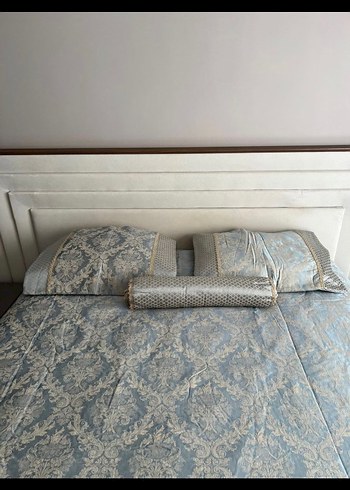 Karaca Home Nakışlı Mavi Gri Çift Kişilik Nevresim Takımı