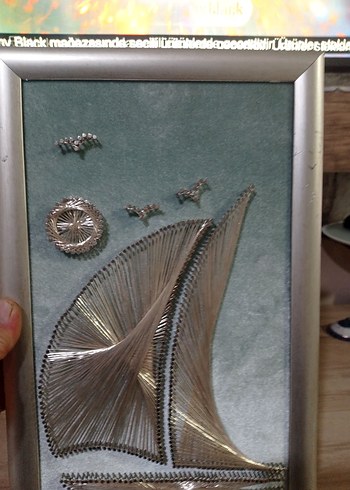 Mavi Çerçeveli Parlak Yelkenli Tablo - Görsel 3