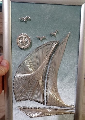 Mavi Çerçeveli Parlak Yelkenli Tablo - Görsel 2