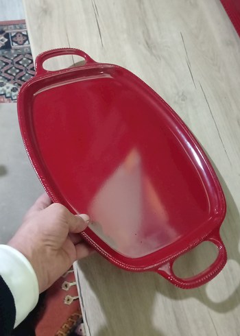 Parlak bordo servis Tepsisi - Görsel 2
