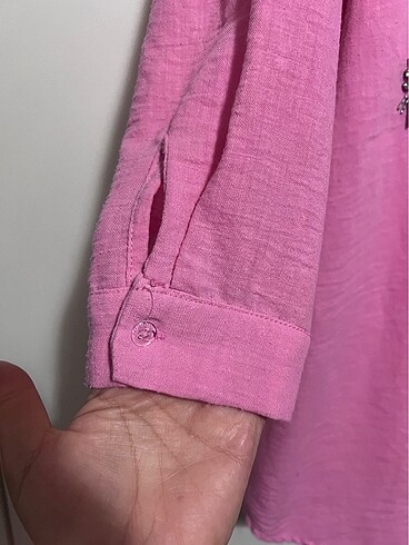 l Beden pembe Renk Pembe taşlı tunik