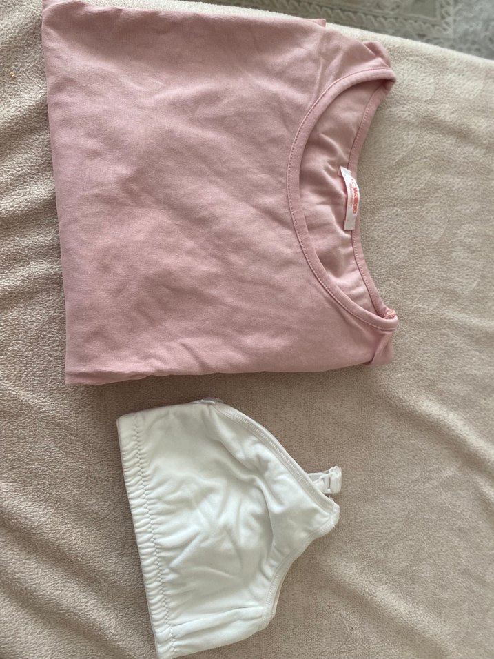 Pembe Baskılı Hamile Bluzu, Kısa Kollu, Pamuk - Görsel 3