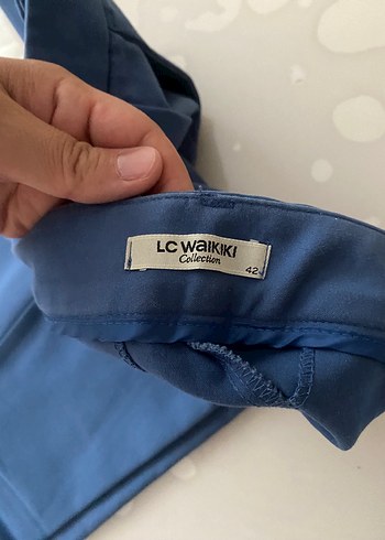 Kadın Mavi Normal Boy Kumaş Pantolon - Görsel 2