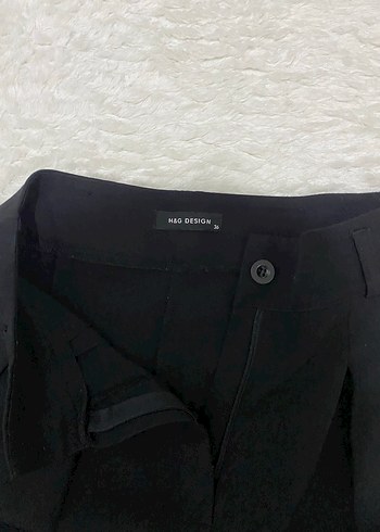 Diğer Düğmeli Siyah Yüksek Bel Mini Şort