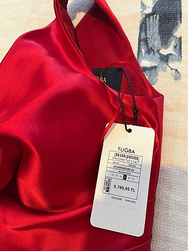 Kırmızı Saten Abiye - Görsel 6