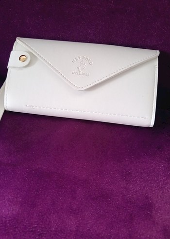 Beyaz Deri Fermuarlı Kadın Cüzdanı - Görsel 3