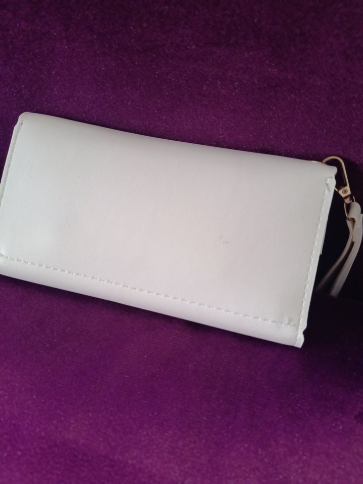 Beyaz Deri Fermuarlı Kadın Cüzdanı - Görsel 2
