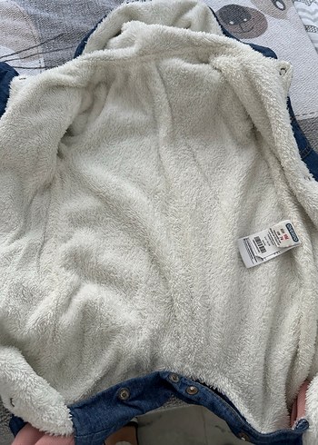 Düğmeli Mavi Bebek Kış Tulumu - Görsel 4