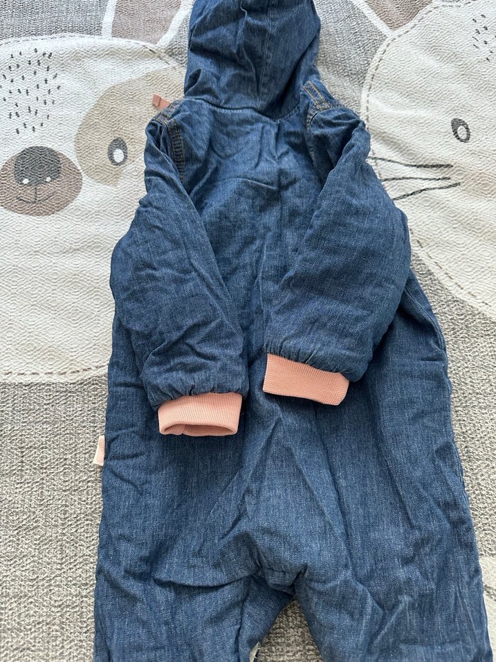 Düğmeli Mavi Bebek Kış Tulumu - Görsel 3