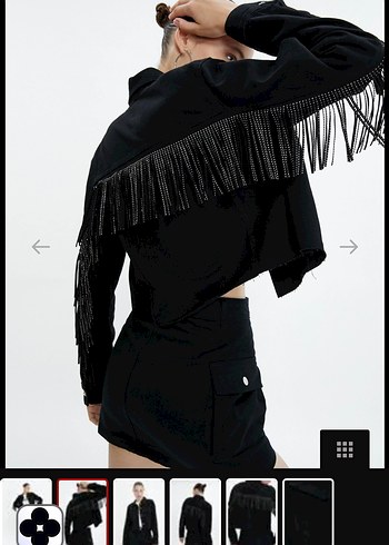 Koton Püsküllü crop kot ceket