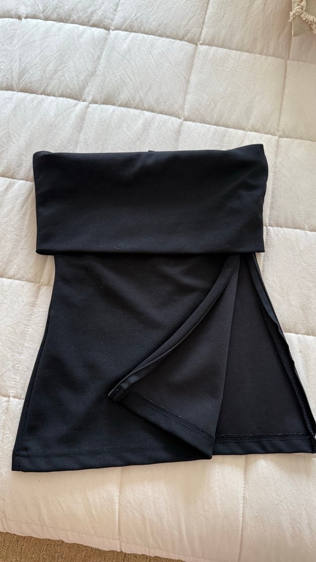 Siyah Drapeli Uzun Hamile Eteği - Görsel 2