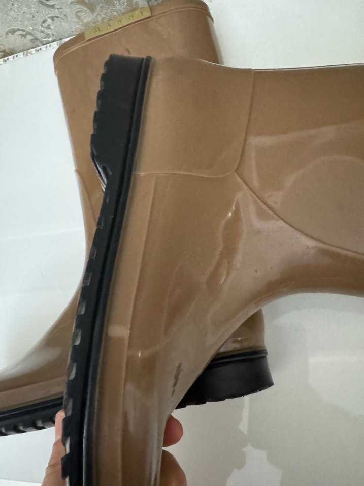 Bej Rugan Kadın Diz Boyu Çizme - Görsel 4