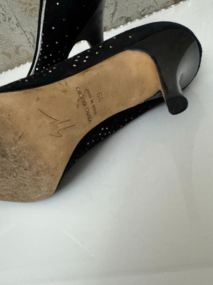 Siyah Parlak Yılan Desenli Stiletto Topuklu Ayakkabı - Görsel 5