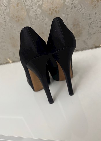 Siyah Platform Topuklu Kadın Abiye Ayakkabı - Görsel 4