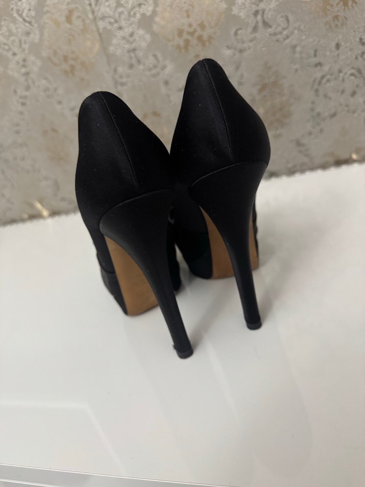 Siyah Platform Topuklu Kadın Abiye Ayakkabı - Görsel 4