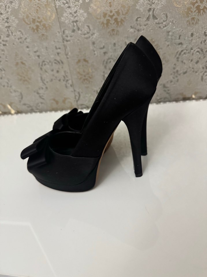 Siyah Platform Topuklu Kadın Abiye Ayakkabı - Görsel 3