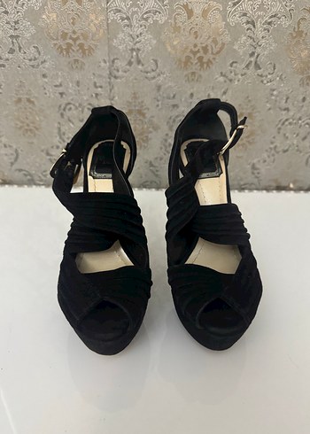 Klasik Siyah Platform Topuklu Kadın Abiye Ayakkabı - Görsel 2