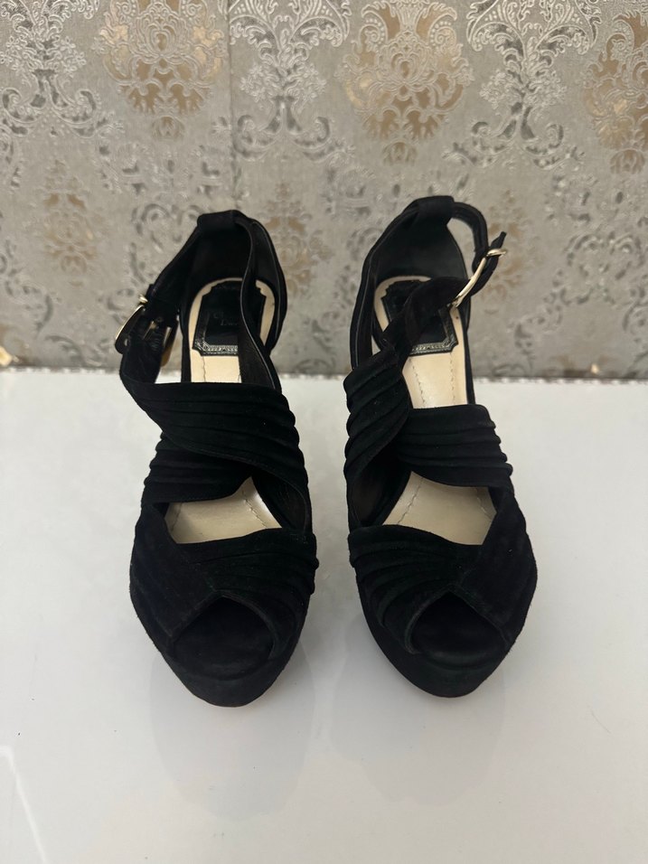 Klasik Siyah Platform Topuklu Kadın Abiye Ayakkabı - Görsel 2