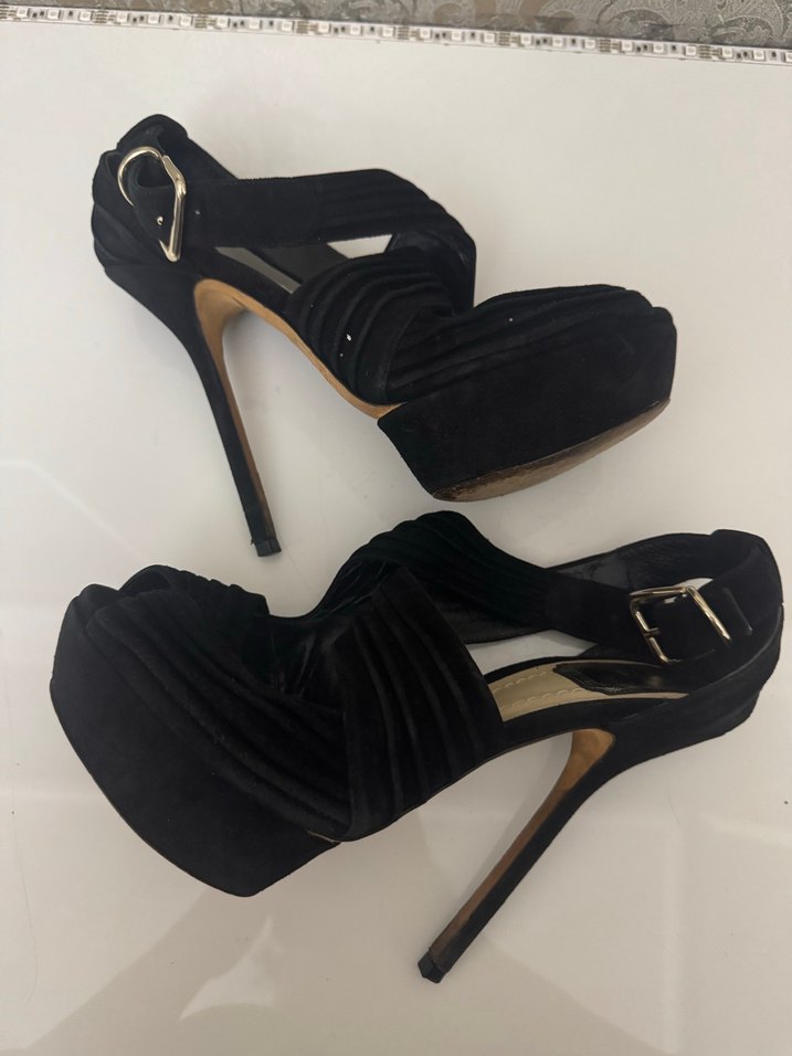 Klasik Siyah Platform Topuklu Kadın Abiye Ayakkabı - Görsel 5