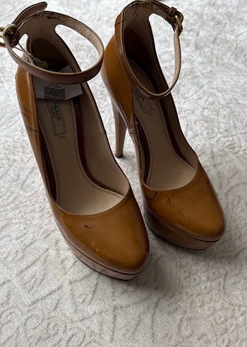 Bej Rugan Yılan Desenli Platform Topuklu Stiletto - Görsel 2