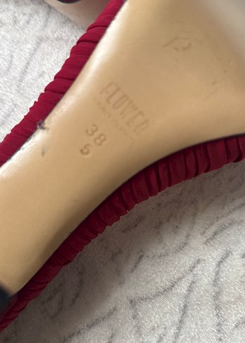 Bordo Piliseli Stiletto Topuklu Kadın Ayakkabı - Görsel 5