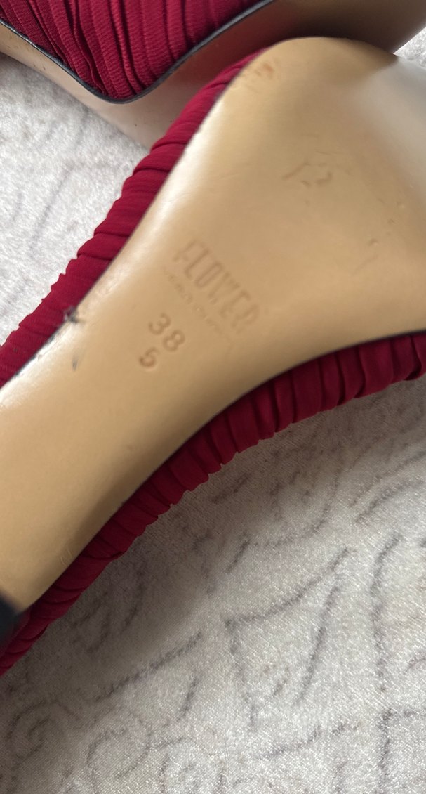 Bordo Piliseli Stiletto Topuklu Kadın Ayakkabı - Görsel 5