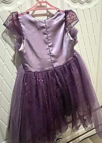 4 Yaş Beden mor Renk Kız Çocuk Mor Fırfırlı Gotik Elbise